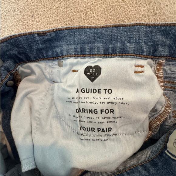Madewell Womens High Rise Denim Shorts Size 27 Blue Jeans Button Fly Boho Preppy - Picture 8 of 11